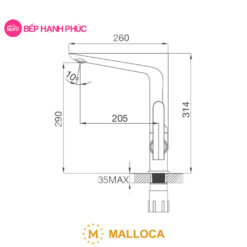 Vòi rửa chén Malloca K275C