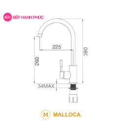 Vòi rửa chén Malloca K569-SN 7 Vòi rửa chén Malloca K569-SN