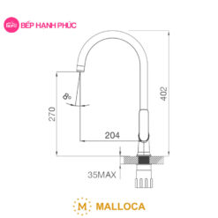 Vòi rửa chén Malloca K77C