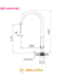 Vòi rửa chén Malloca K77C