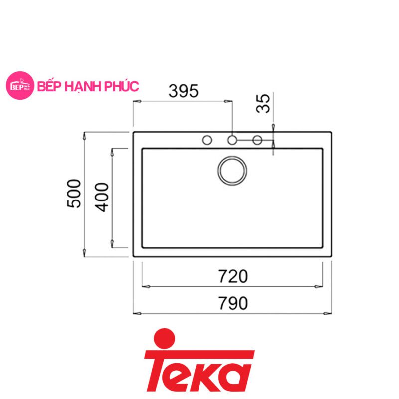 Chậu rửa Teka Maestro FORSQUARE 72-40-Stone Grey