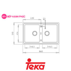 Chậu rửa Teka Maestro STONE 90B-TG 2B-DarkGrey 7 Chậu rửa Teka Maestro STONE 90 B-TG 2B-Grey