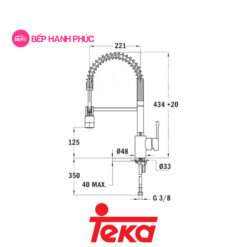 Vòi rửa Teka Maestro ARK 937 2 chế độ phun 6 Vòi rửa Teka Maestro ARK 937