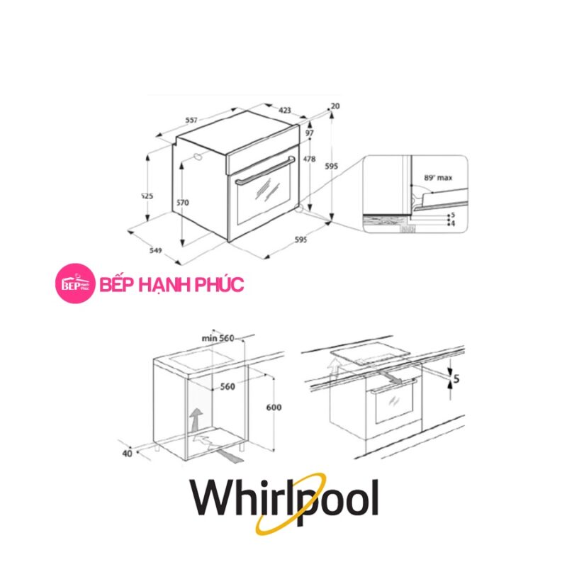 Lò nướng Whirlpool AKP3534HIXAUS - âm tủ 71L với chức năng vệ sinh thông minh