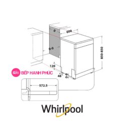 Máy rửa chén Whirlpool WFC 3C26P - độc lập 14 bộ