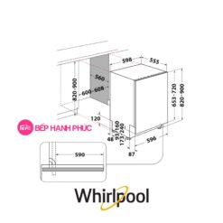 Máy rửa chén Whirlpool WIO 3T133 P - âm toàn phần 14 bộ
