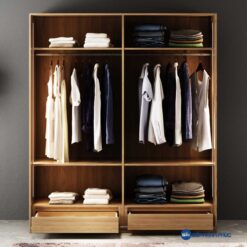 Tủ quần áo cửa kéo kính Melamine vân gỗ TQA-KD-21 11 Tủ quần áo cửa kéo kính Melamine vân gỗ TQA-KD-21