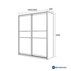 Tủ quần áo cửa kéo kính Melamine vân gỗ TQA-KD-21 13 Tủ quần áo cửa kéo kính Melamine vân gỗ TQA-KD-21