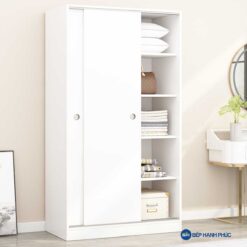 Tủ quần áo cửa kéo Melamine vân gỗ TQA-KD-22