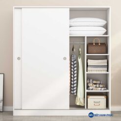 Tủ quần áo cửa kéo Melamine vân gỗ TQA-KD-22