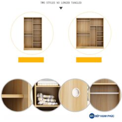 Tủ quần áo cửa kéo Melamine vân gỗ TQA-KD-22