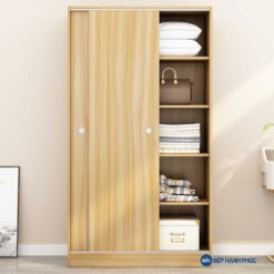 Tủ quần áo cửa kéo Melamine vân gỗ TQA-KD-22