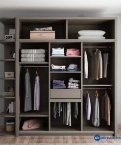 Tủ quần áo cửa kéo Melamine vân gỗ TQA-KD-23