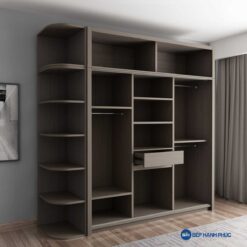 Tủ quần áo cửa kéo Melamine vân gỗ TQA-KD-23 9 Tủ quần áo cửa kéo Melamine vân gỗ TQA-KD-23